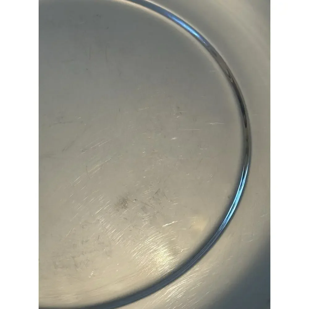 Mid 20th Century Lunt 10 3/4” Round Silver Plated Tray Grape Fruit Edge Design